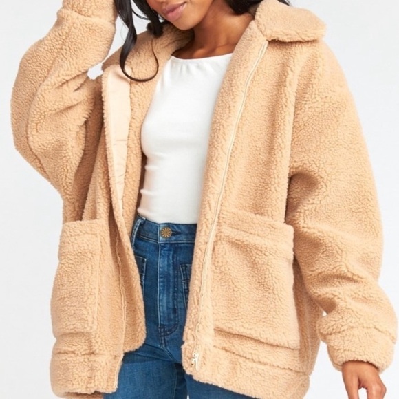 Show Me Your Mumu Cordelia Fleece Teddy Jacket Butterscotch - Picture 6 of 8